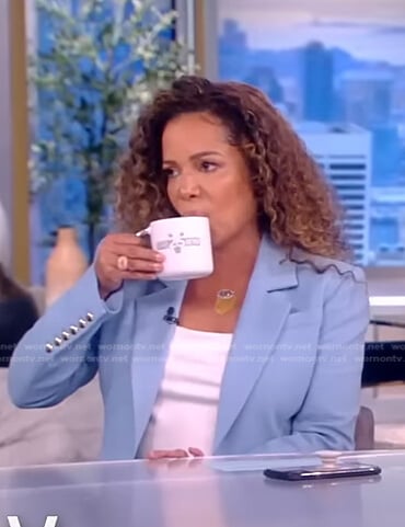 Sunny’s blue blazer with button cuffs on The View
