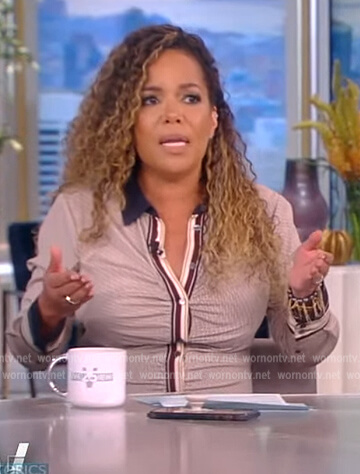 Sunny’s contrast trim shirtdress on The View