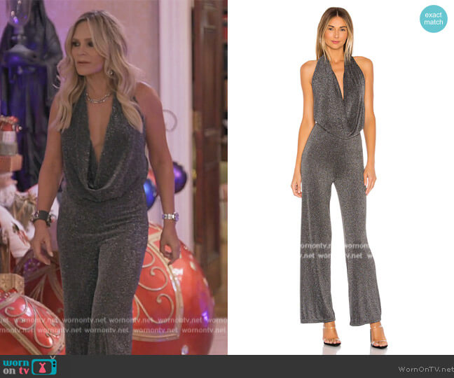 Superdown Saffron Cowl Neck Jumpsuit worn by Tamra Judge on The Real Housewives Ultimate Girls Trip