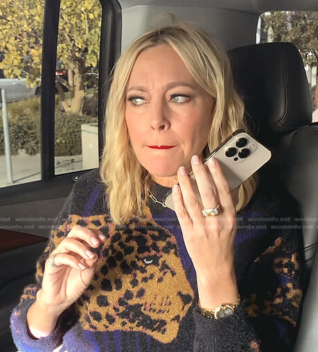 Sutton’s jaguar print sweater on The Real Housewives of Beverly Hills
