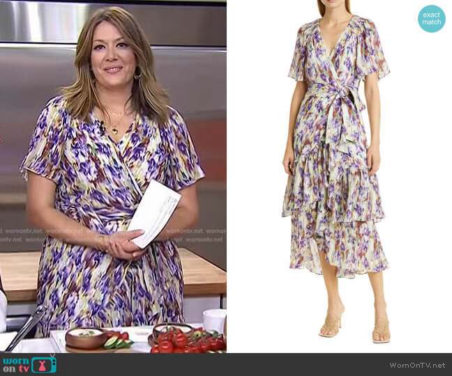 Tanya Taylor Brittany Tiered Wrap Midi-Dress