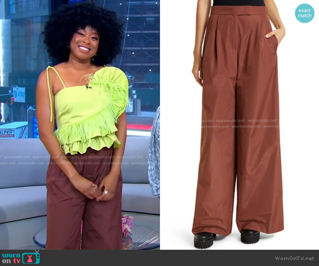 Tanya Taylor Kenia Pleated Wide Leg Pants