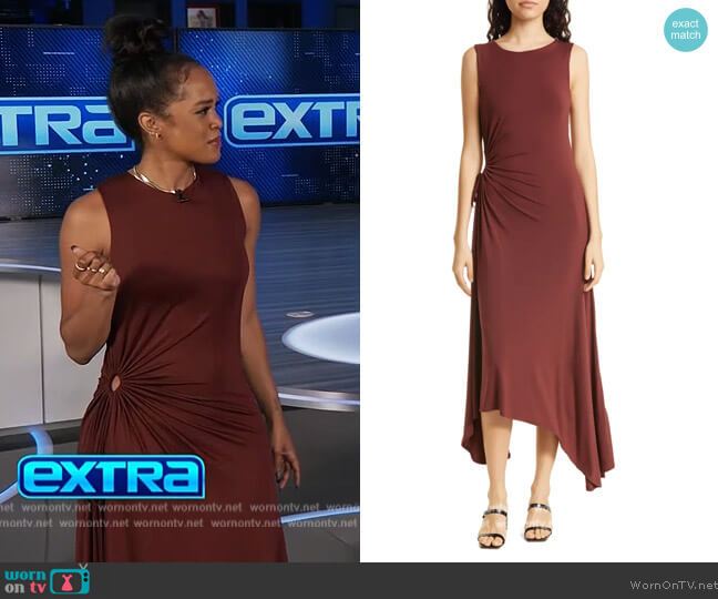 Ted Baker Giullia Ruched Dress worn by Rachel Lindsay on Extra