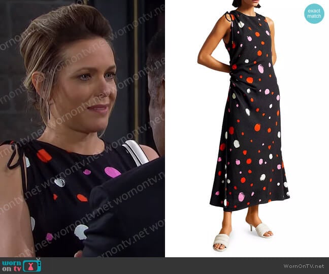 Ted Baker Lizzzee Ruched Side Midi Dress worn by Nicole Walker (Arianne Zucker) on Days of our Lives