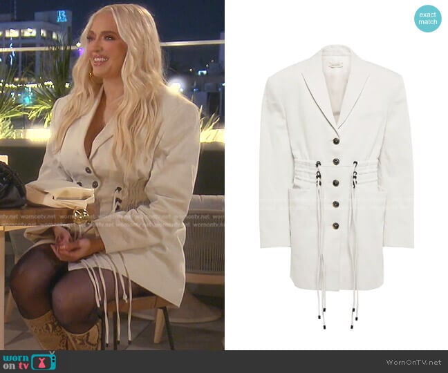 The Mannei Irbid Cotton and Linen Minidress worn by Erika Jayne on The Real Housewives of Beverly Hills