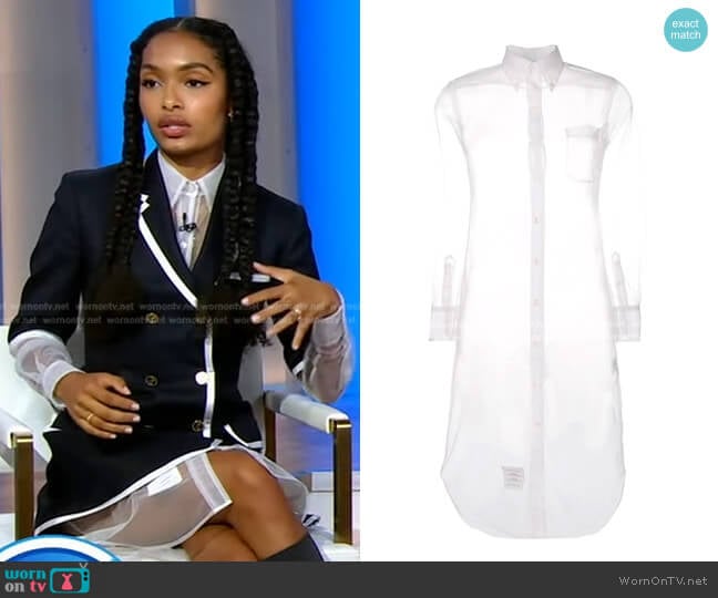 Thom Browne Sheer Mid-Length Shirt Dress
