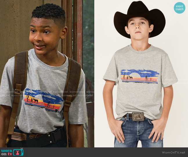 Panhandle Desert Scene Short Sleeve Crewneck T-Shirt worn by Bill (Alfred Lewis) on Bunkd