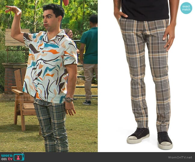 Topman Skinny Check Pants worn by Parker Preston (Trevor Tordjman) on Bunkd