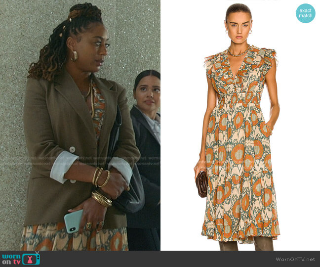 Ulla Johnson Samara Dress in Nimbus worn by Malika Williams (Zuri Adele) on Good Trouble