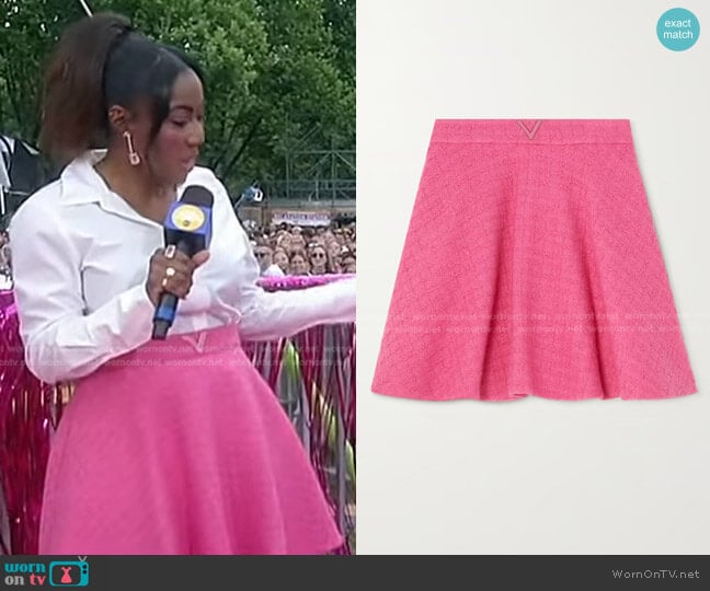 Valentino Embellished Wool-Blend Tweed Mini Skirt