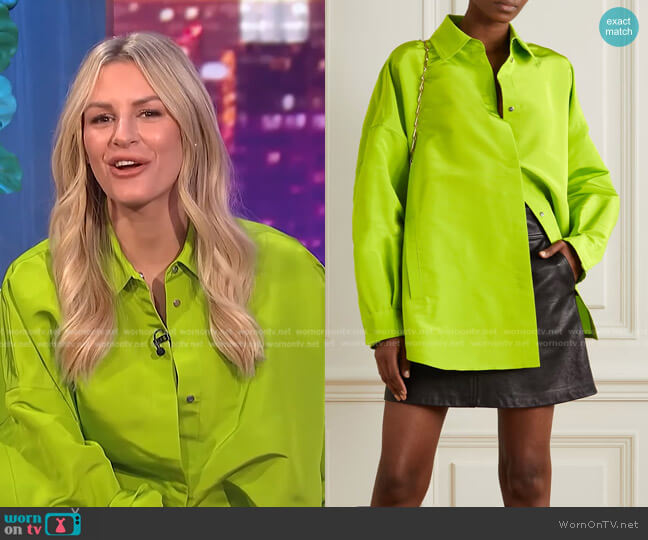 Valentino Silk-Dupioni Shirt worn by Morgan Stewart on E! News