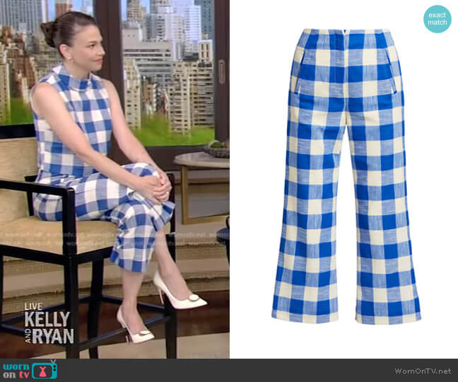 Veronica Beard Dova Check Crop Flare Pants
