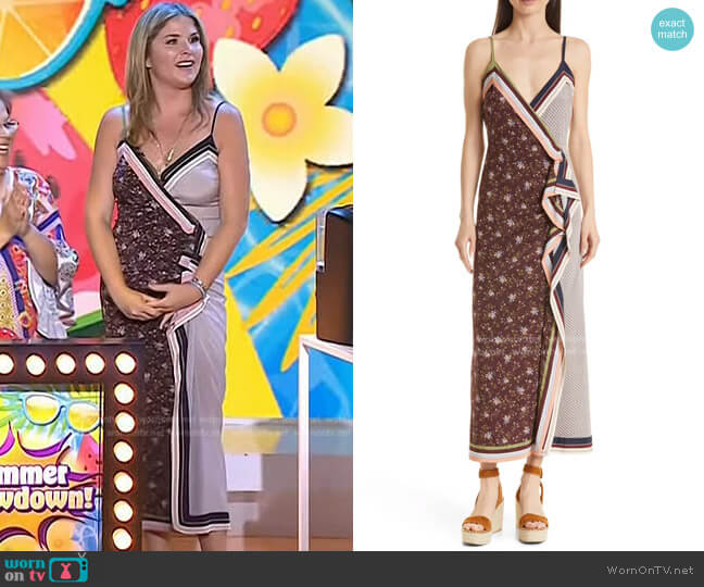 Veronica Beard Marga Mix Print Stretch Silk Dress worn by Jenna Bush Hager on Today