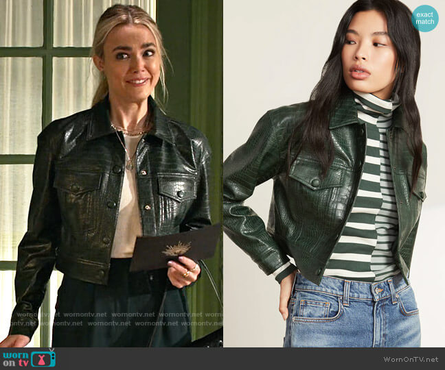 Veronica Beard Hendrix Jacket in Evergreen worn by Maggie (Rebecca Rittenhouse) on Maggie