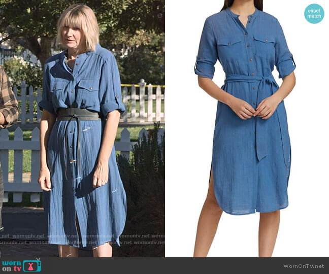 Veronica Beard Makua Shirtdress worn by Maria (Kerri Kenney) on Maggie