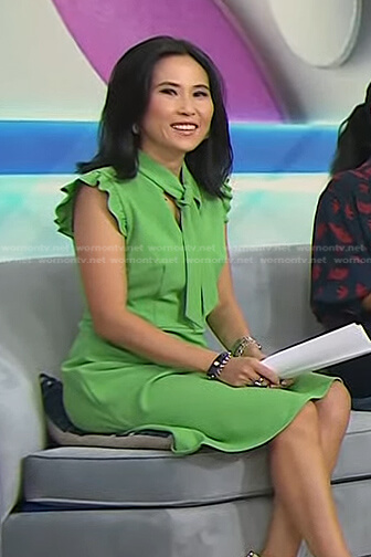 Vicky’s green tie neck dress on Today