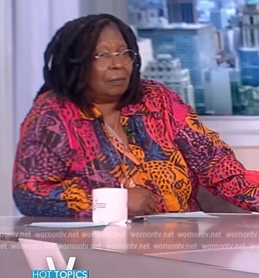 Whoopie’s rainbow animal print shirt on The View