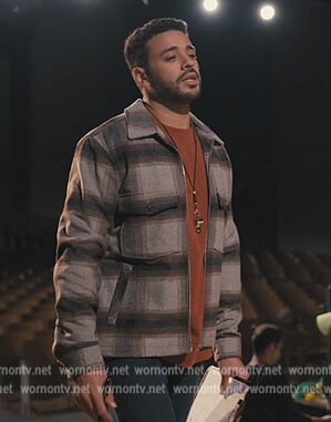 Willy’s grey plaid shirt on Only Murders in the Building
