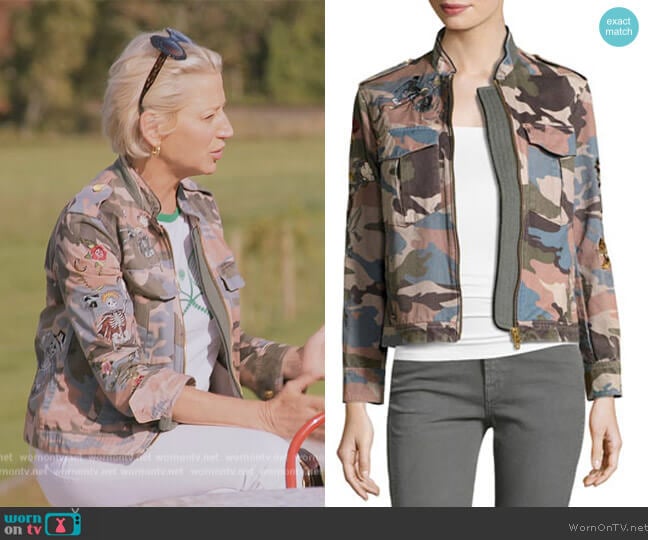 Zadig and Voltaire Kavy Embroidered Camo Utility Jacket worn by Dorinda Medley on The Real Housewives Ultimate Girls Trip