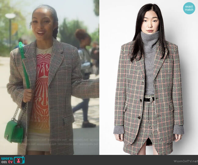 Zadig and Voltaire Vespa Car Jacket worn by Zoey Johnson (Yara Shahidi) on Grown-ish