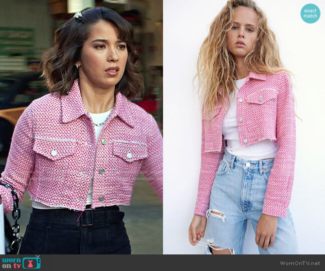 Zara Tweed-like Jacket worn by Louise (Nichole Sakura) on Maggie