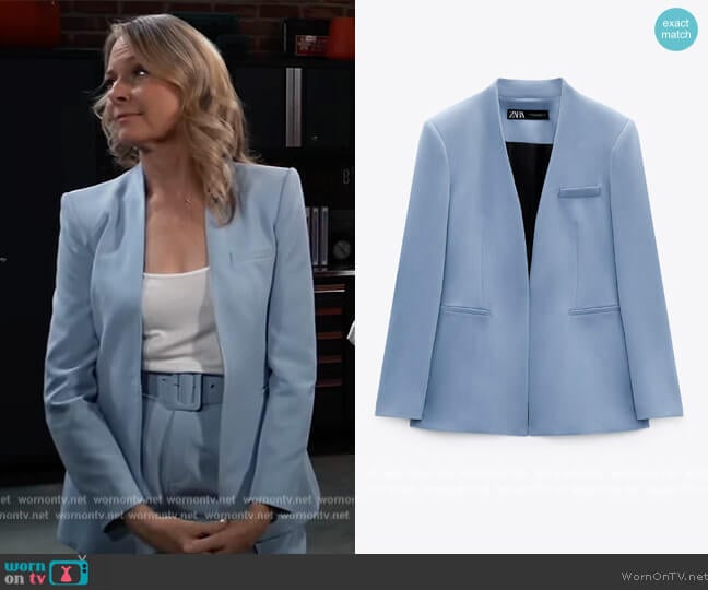 Zara Lapelless Blazer worn by Gladys Corbin (Bonnie Burroughs) on General Hospital