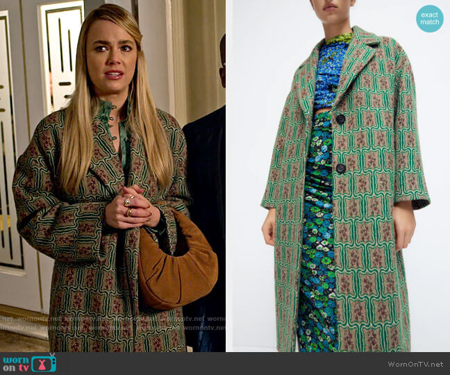 Zara Limited Edition Jacquard Coat worn by Maggie (Rebecca Rittenhouse) on Maggie