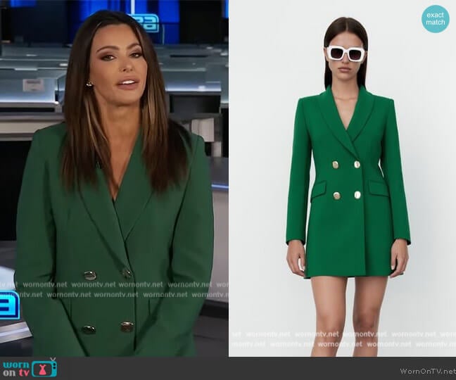 Zara Long Double Breasted Blazer Dress worn by Jennifer Lahmer on Extra