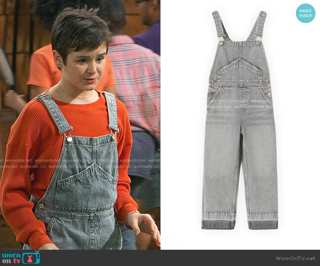 Zara Kids Stone Wash Denim Overalls worn by Winnie Webber (Shiloh Verrico) on Bunkd