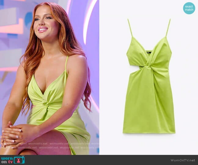 Zara Twisted Cutout Dress worn by Sydney Paight on Love Island USA