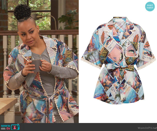 Zimmermann Postcard ramie shirt worn by Raven Baxter (Raven-Symoné) on Ravens Home