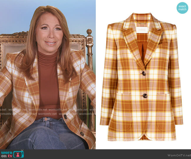 Zimmermann Check-print blazer jacket worn by Jill Zarin on The Real Housewives Ultimate Girls Trip