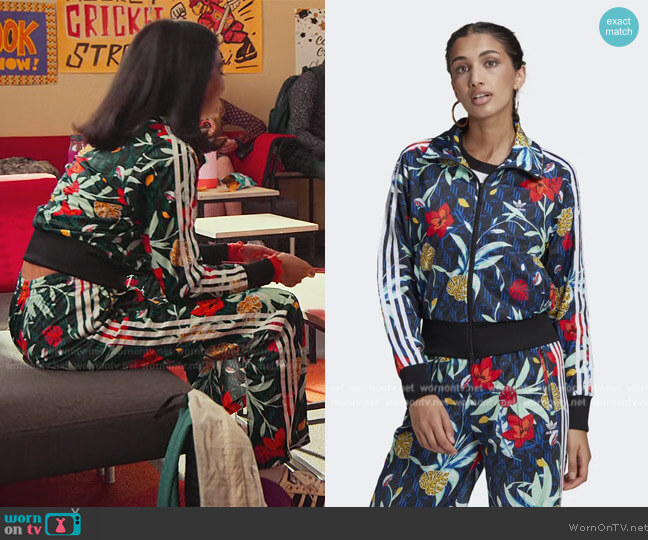 Adidas Her Studio London Track Jacket worn by Aneesa (Megan Suri) on Never Have I Ever