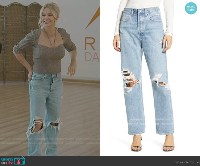 Agolde '90s Ripped Loose Fit Jeans worn by Caroline Stanbury (Caroline Stanbury) on The Real Housewives of Dubai