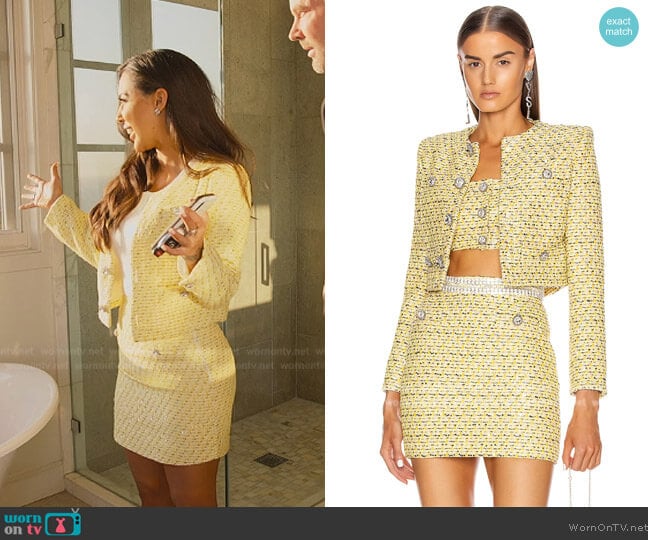 Alessandra Rich Sequin Tweed Crop Jacket worn by Kayla Carmona (Kayla Carmona) on Selling the OC