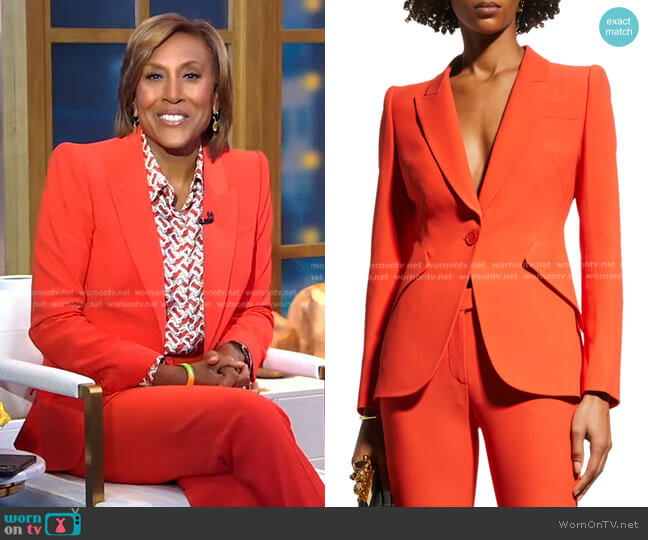 Alexander McQueen Classic Single-Breasted Suiting Blazer worn by Robin Roberts on Good Morning America