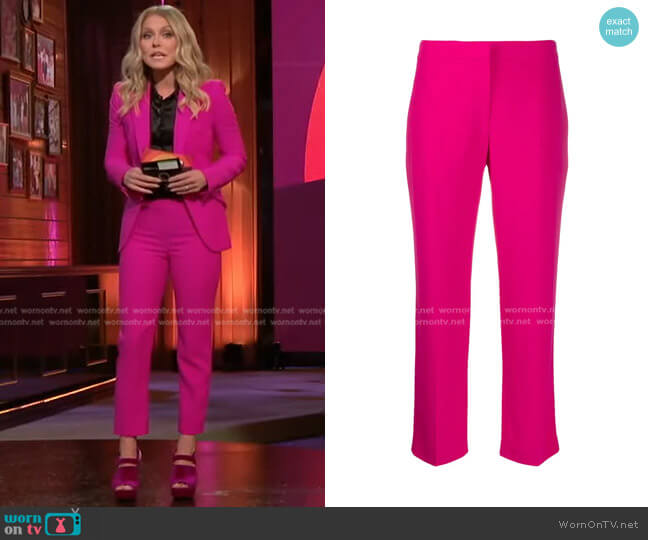Alexander McQueen Straight Cropped Trousers worn by Kelly Ripa on Generation Gap