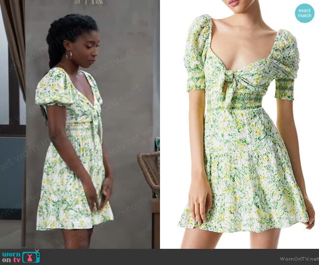 Alice + Olivia Kristie Mini Dress worn by Trina Robinson (Tabyana Ali) on General Hospital