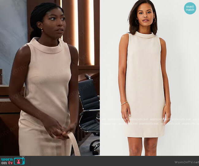 Ann Taylor Mock Neck Sheath Dress worn by Trina Robinson (Tabyana Ali) on General Hospital