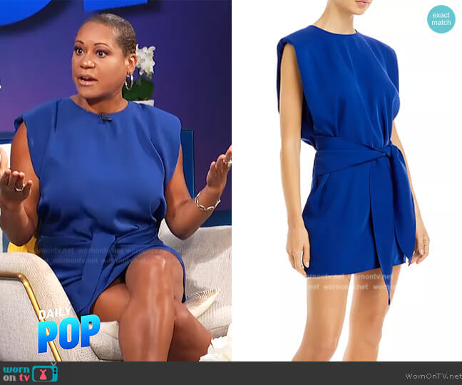 Aqua Tie Waist Dress worn by Monique Kelly on E! News