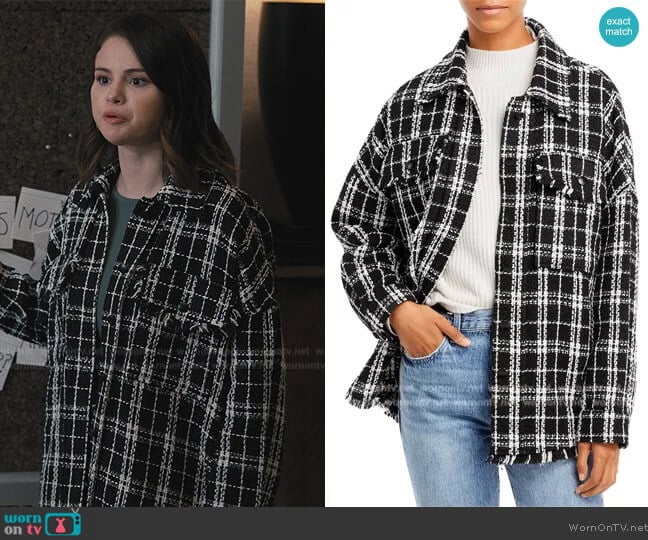 Aqua Plaid Shirt Jacket worn by Mabel Mora (Selena Gomez) on Only Murders in the Building