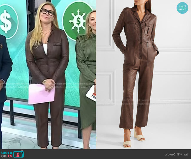 Veronica Beard Artemis Leather Jumpsuit worn by Jill Martin on Today