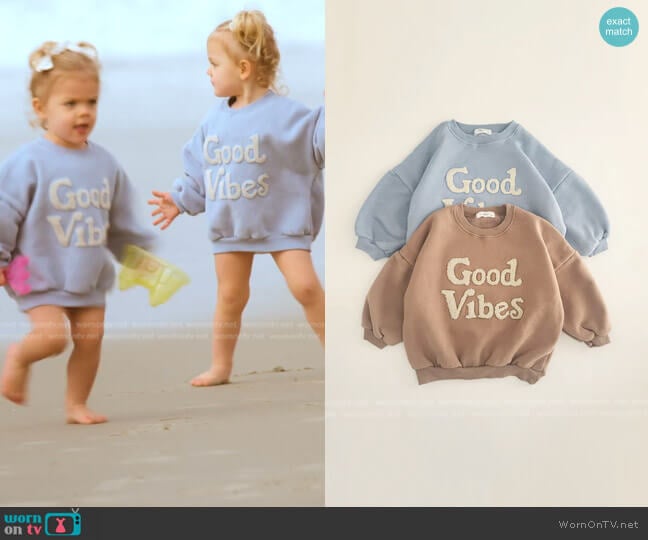 At Noon Kids Long Sleeve Good Vibes Sweatshirt