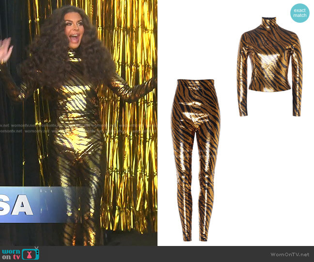 Balenciaga Sequined Zebra Print Top worn by Lisa Rinna on The Real Housewives of Beverly Hills