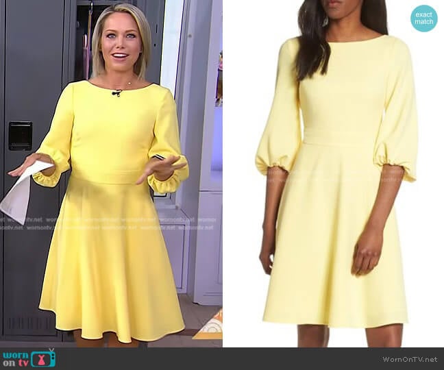Eliza J Balloon Sleeve Fit & Flare Dress worn by Dylan Dreyer on Today