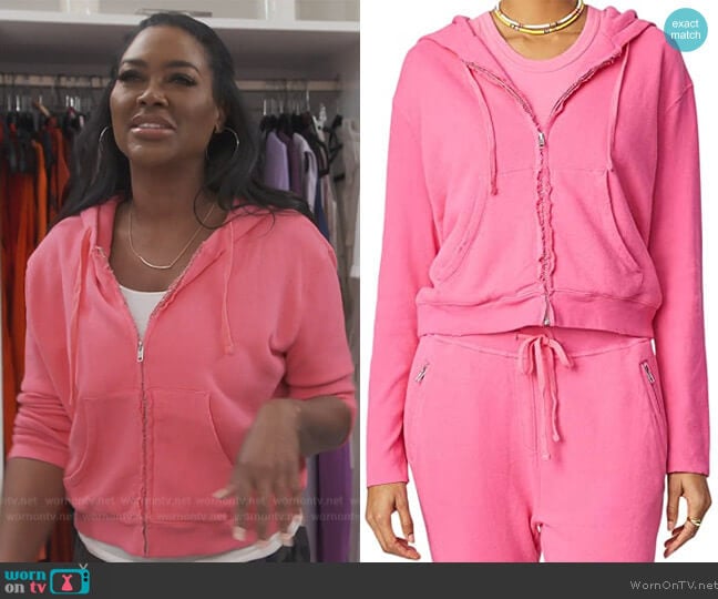 Bandier Store X Sincerely Jules The Juniper Zip Up Hoodie worn by Kenya Moore on The Real Housewives of Atlanta