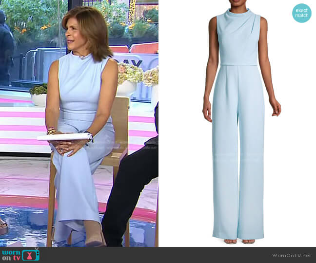 Black Halo Corrine Sleeveless Gathered Jumpsuit worn by Hoda Kotb on Today