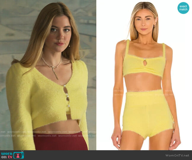 Camila Coelho Genevieve Knit Bralette worn by Kelly Beasley (Mallory Bechtel) on Pretty Little Liars Original Sin