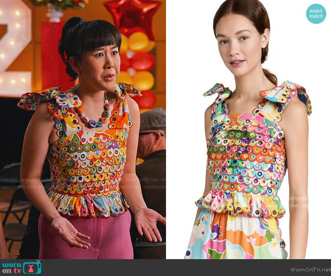 Celia B Maya Top worn by Eleanor Wong (Ramona Young) on Never Have I Ever
