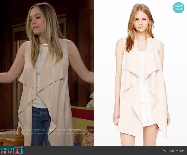 Club Monaco Salyie Vest worn by Hope Logan (Annika Noelle) on The Bold and the Beautiful